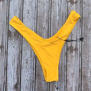 M Zaful Yellow V Thong Bikini Bottom